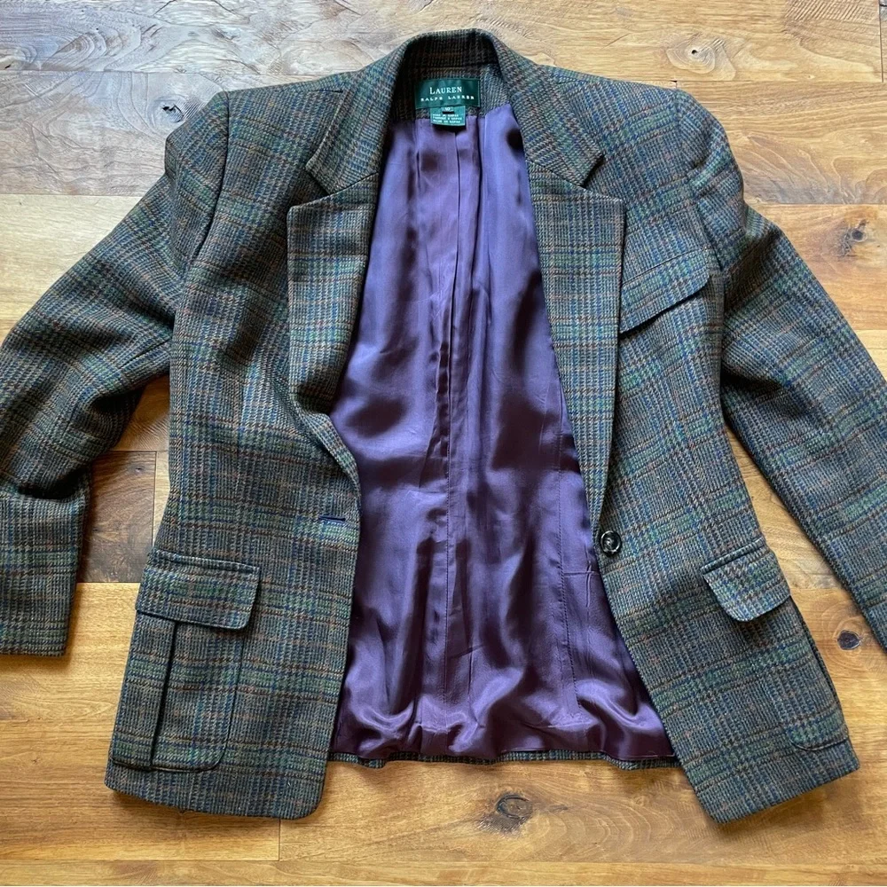 Lauren Ralph Lauren Checkered Blazer - Brown and Blue - Picture 9 of 16